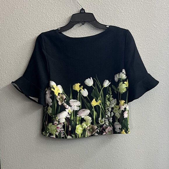 Victoria Beckham for Target Cropped Floral Shirt Size XS - Picture 2 of 4